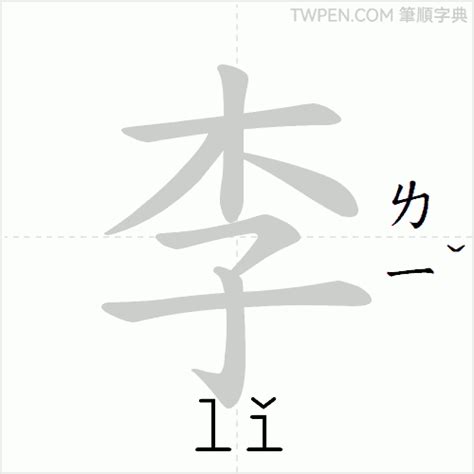 李 筆畫|李的筆順 國字「李」筆畫